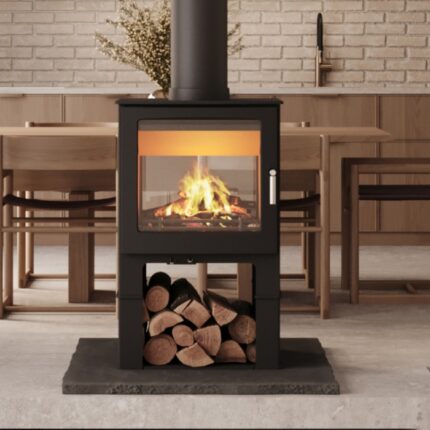 Mendip Woodland Double Sided Logstore Catalyser Wood Burning Stove