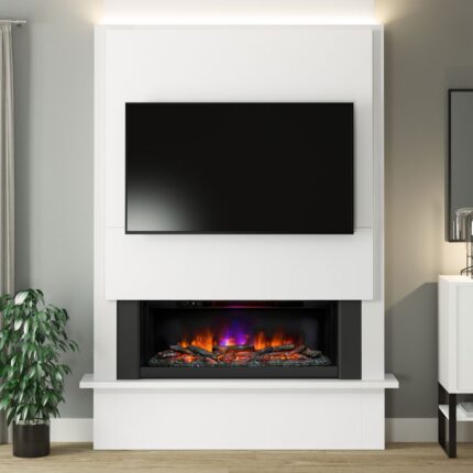 FLARE Oxton 63" Timber Electric Fireplace Suite