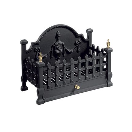 Gallery Castle Cast Iron Fire Basket, Black