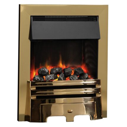 PureGlow Grace Illusion Brass Electric Fire