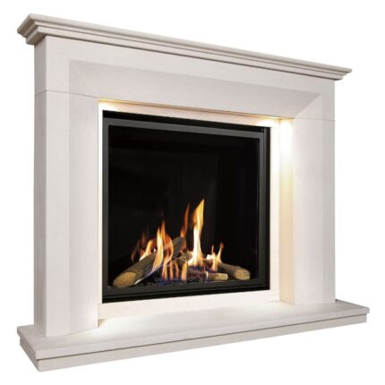 The Collection by Michael Miller Monet Illumia MD 54" Limestone Fireplace Suite