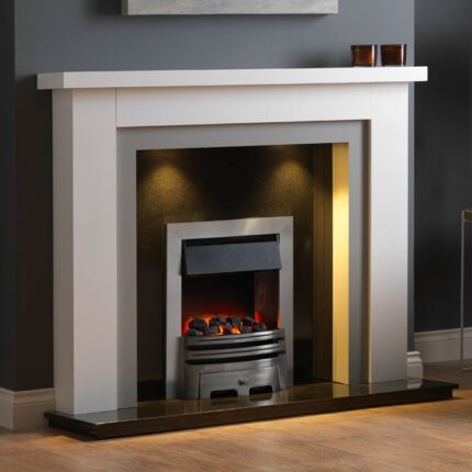 PureGlow Hanley 48" Fireplace Surround, White/Grey Finish