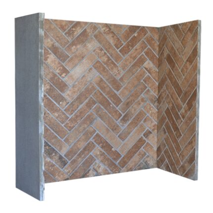 Gallery Red Herringbone Fireplace Chamber