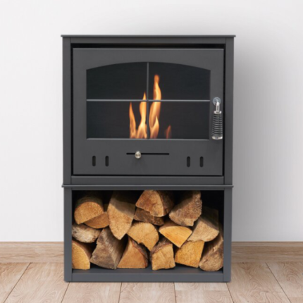 OKO S4 Bioethanol Stove With Log Store